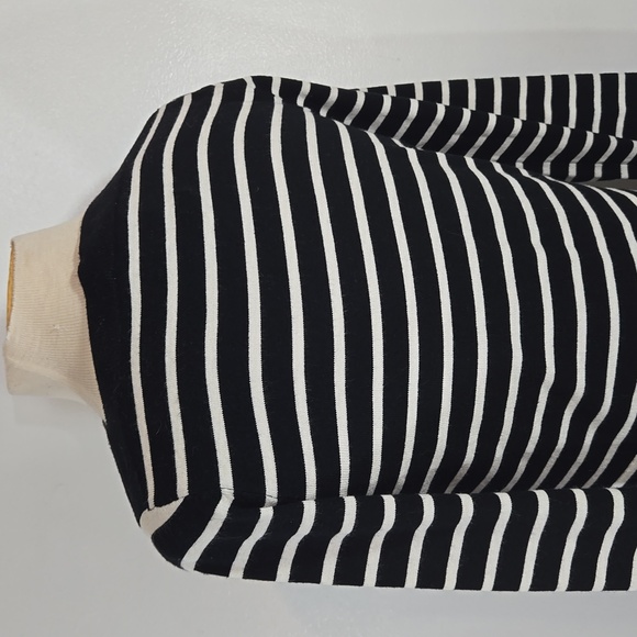 Loft Black & White Stripe Long Sleeve Knit Dress Small NWT - Picture 7 of 10